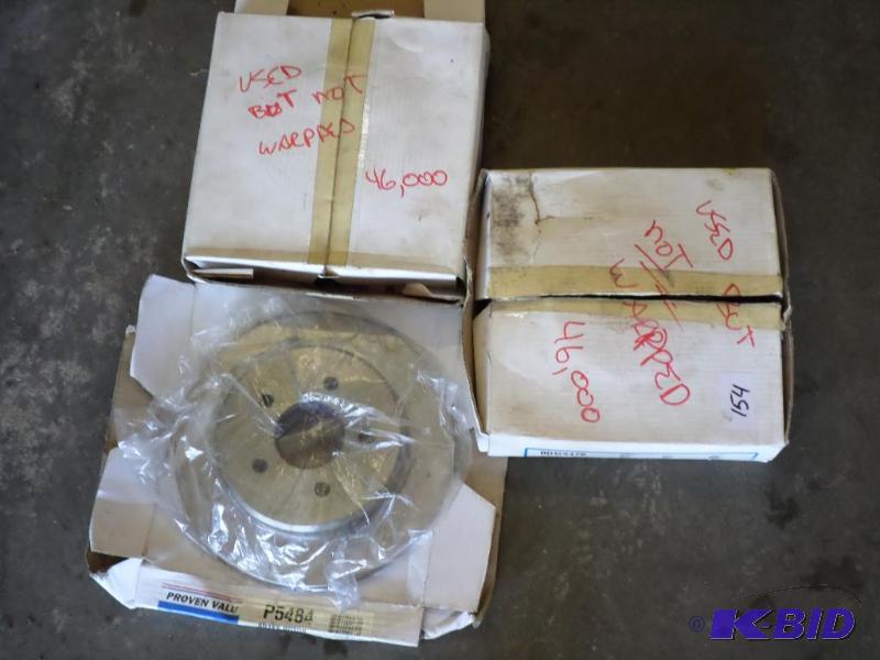 lot 154 image: (3) 5-Lug Brake Rotors, (1) New & (3) Use...