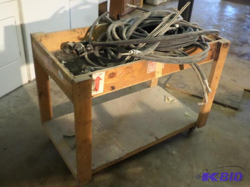 lot 171 image: 24&quotx48" Wood Roling Shop Table With...