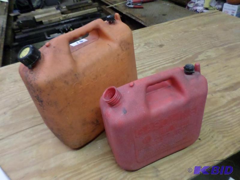 lot 51 image: (2) Plastic Fuel Cans, (1) Is Missing The Cap...