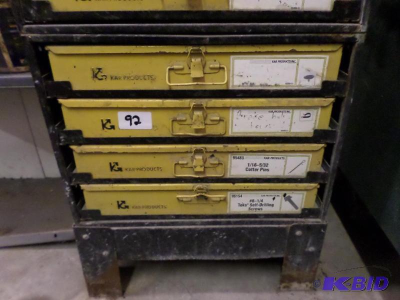lot 92 image: 4-Drawer Parts Bin Full Of Misc Cotter Pins, ...