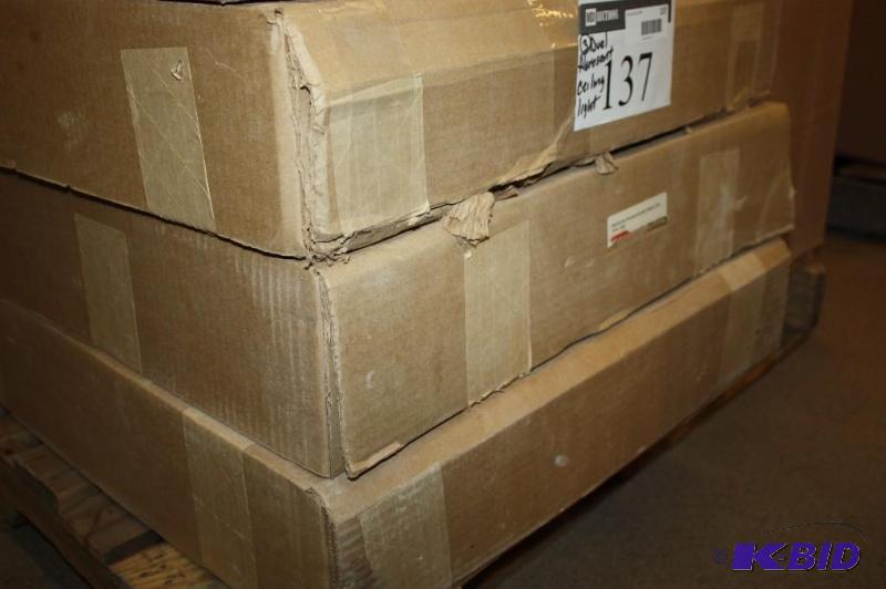 Lot of (3) Dual Fluorescent Ceiling Lights Max 32W Type T8 Lamps White.
