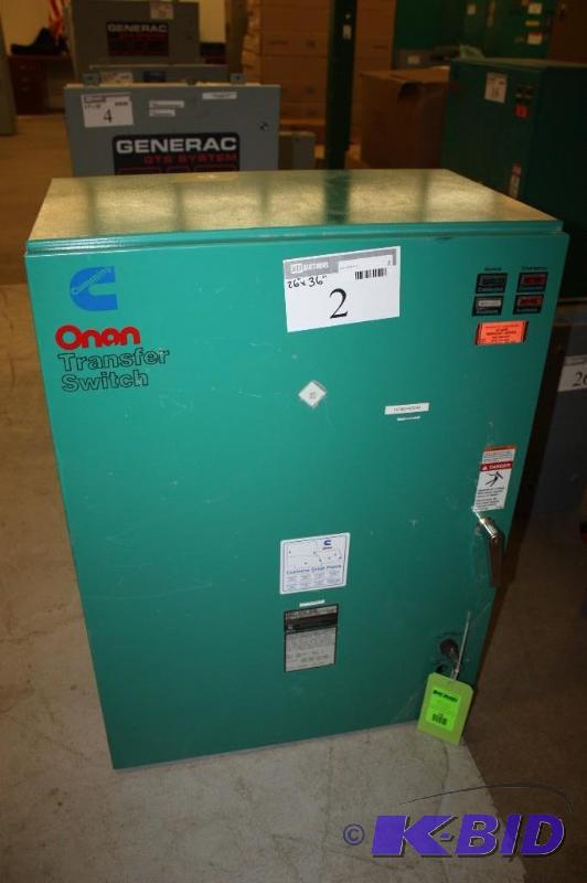 Cummins Onan Transfer Switch Model OTCU 2258 15G Spec 60HZ 120240V 225A PH1 Wire 3 26 x36