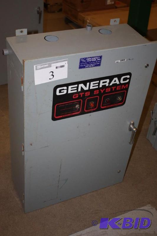 Generac GTS System Transfer System-Data 120240V 90A02985 Model 150A Max 250V Max 25 x 38.