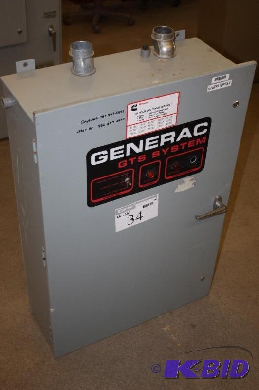 Generac GTS System Transfer System-Data 120240V 90A03004-W Model 150A Max 250V Max 25 x 38.