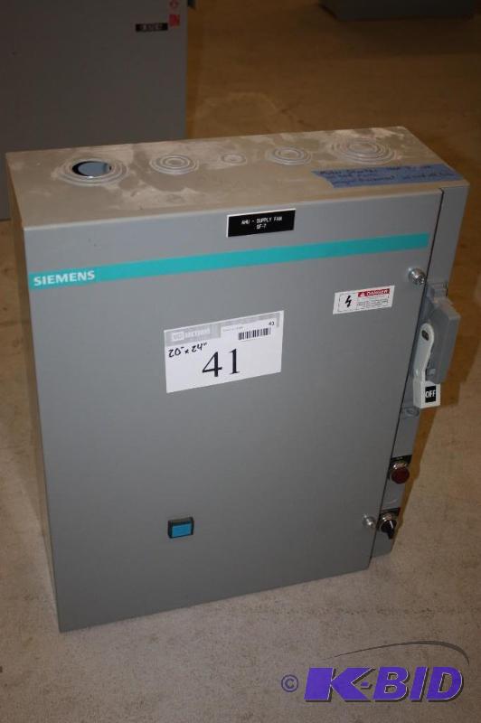 Siemens Motor Starter 100A 3 Phase w90A Fuses Integral Disconnect wHand, Off, Auto 20 x 24.