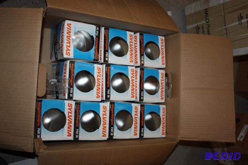 Box Lot of (10) Sylvania Halogen Light Bulbs Par 38 120W.