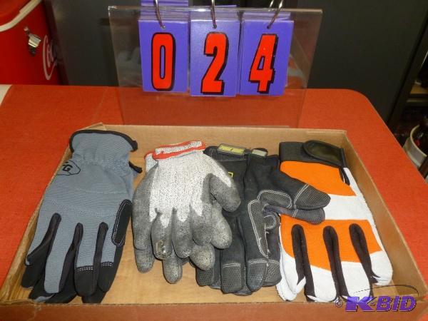 lot 24 image: Flat of gloves. Size Large. As shown. Terms. ...