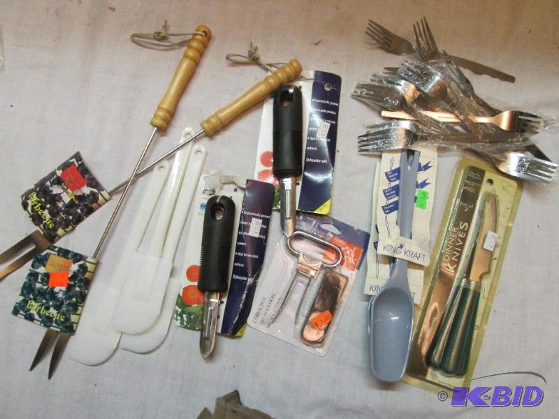 lot 138 image: lot of babaque forks, king kraft spoons, sliv...