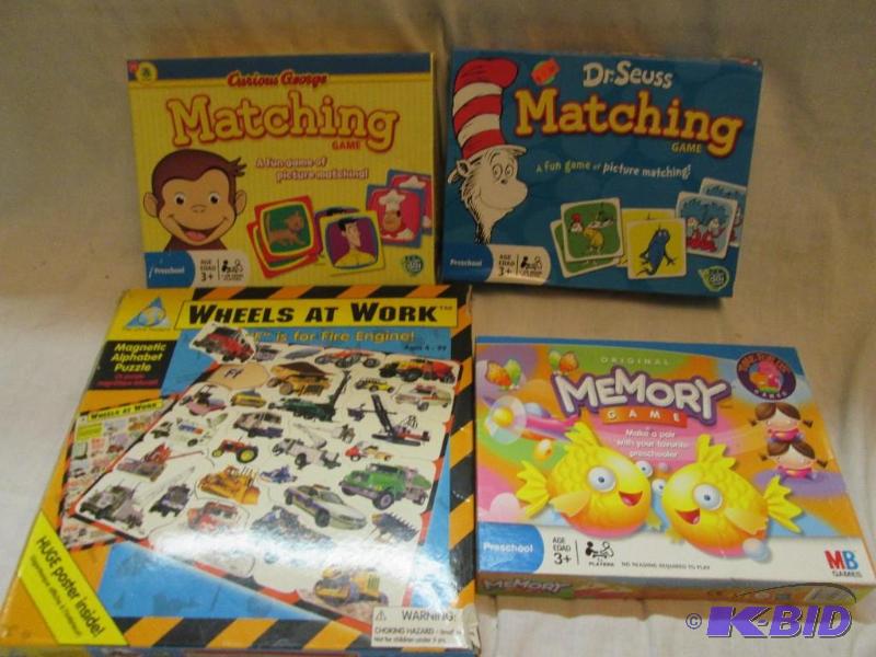 lot 158 image: lot of matching games, memory,and wheels at w...
