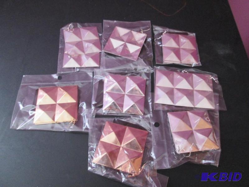 lot 170 image: lot of copper and silver square earringsbrand...