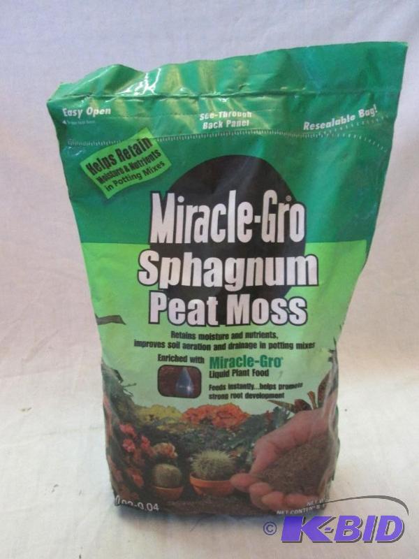lot 2 image: Miracle-Gro Sphagnum peat moss resealable bag...
