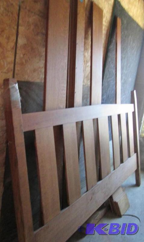 lot 219 image: bed frame, looks complete the foot board is b...