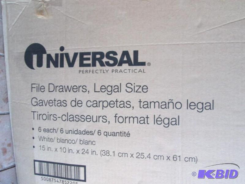 lot 238 image: legal size file drawers 6 folder carboard nev...