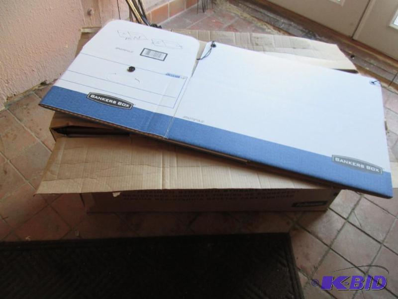 lot 240 image: box of 12 legal size file folder storage boxe...