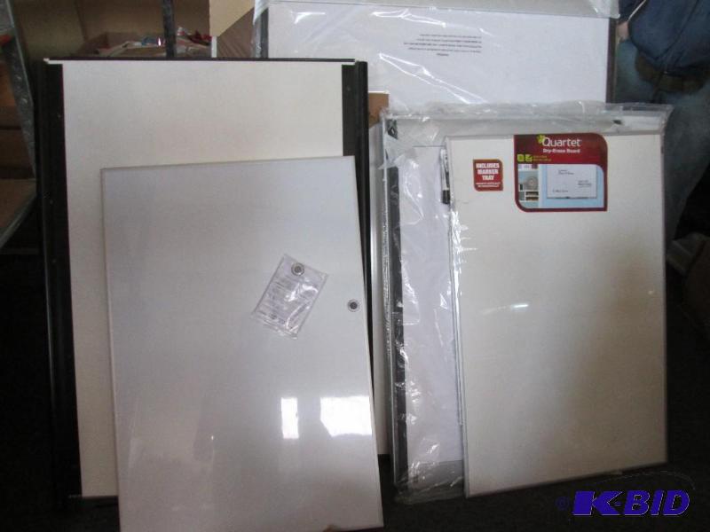 lot 246 image: lot of 11 assorted size white boards some mig...