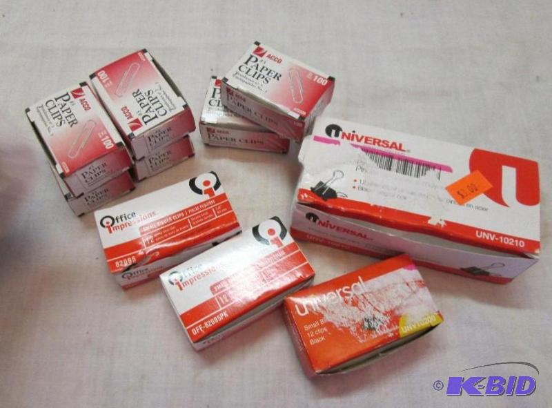lot 276 image: mixed lot of universal paper clips, small bin...