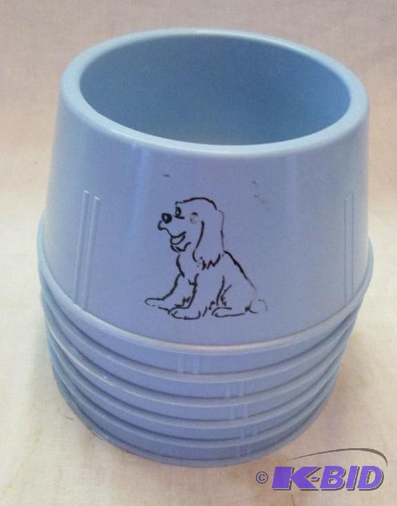 lot 279 image: lot of 6 blue dog food and water dishes...