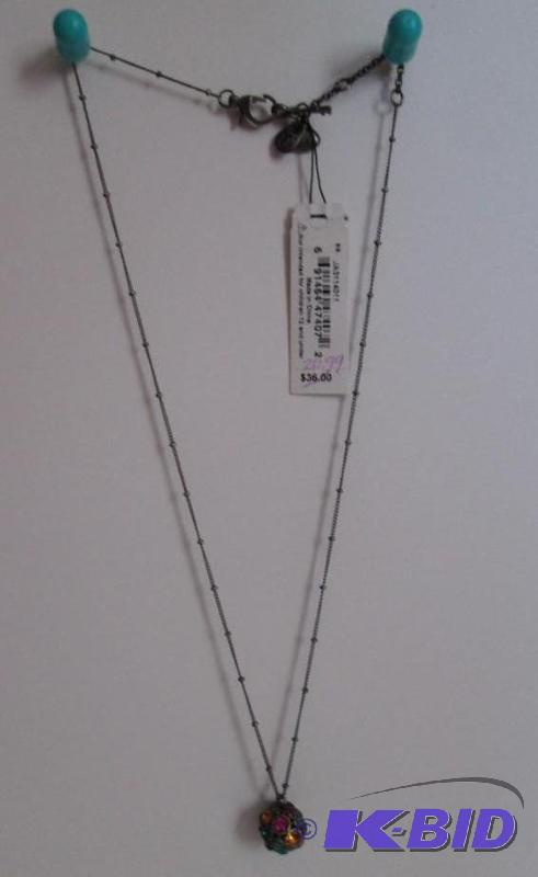 lot 350 image: Fossil brand necklace with gemstones retail p...