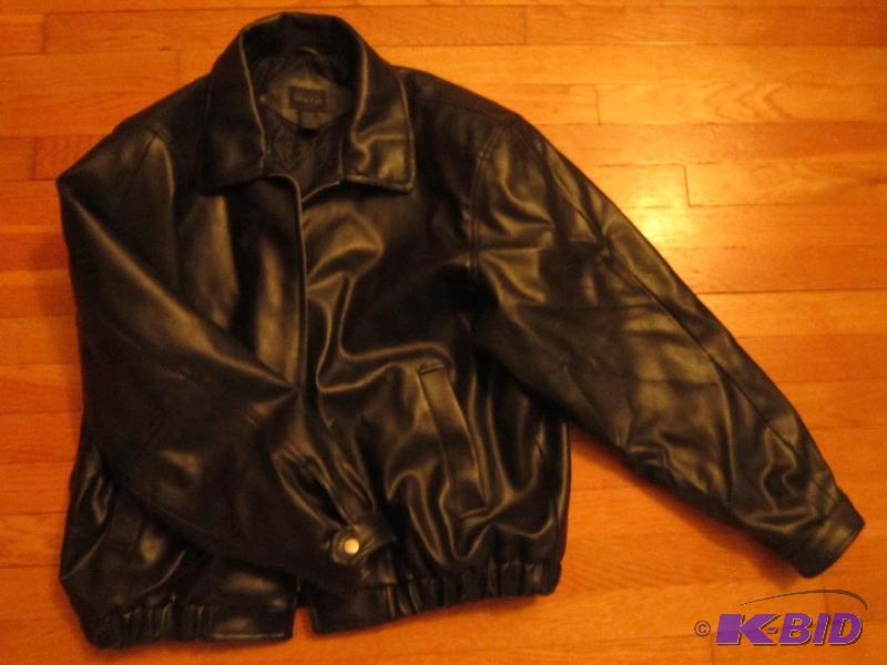 lot 437 image: Whispering Smith imitation leather jacket, si...