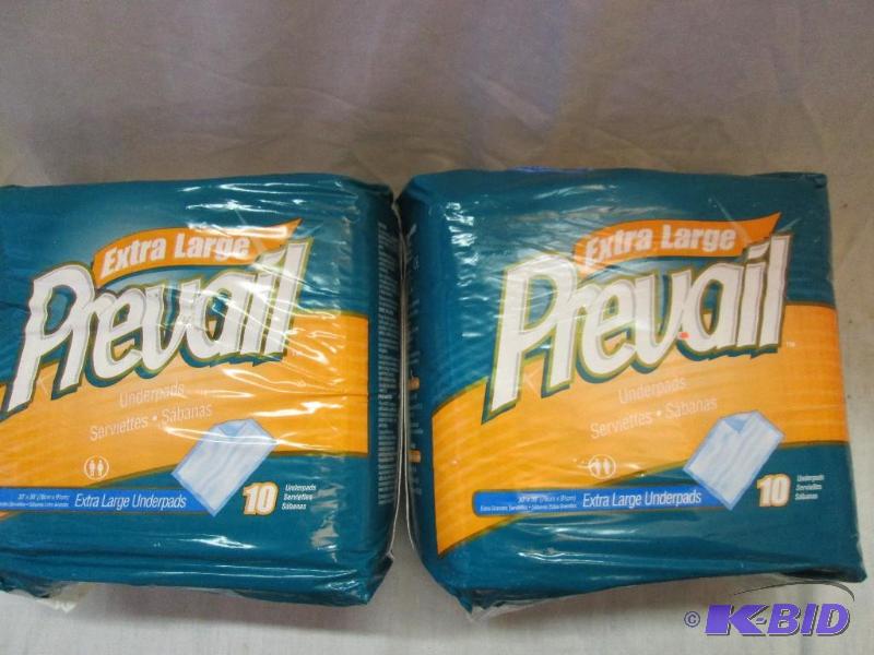 lot 99 image: extra large prevail underpads each pack conta...