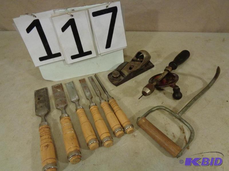 lot 117 image: 6 Piece Chisel Set, Small Plane, Staney ...