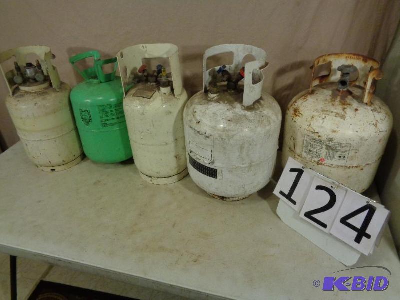 lot 124 image: Lot of 4 Refrigerant Related Tanks (content l...