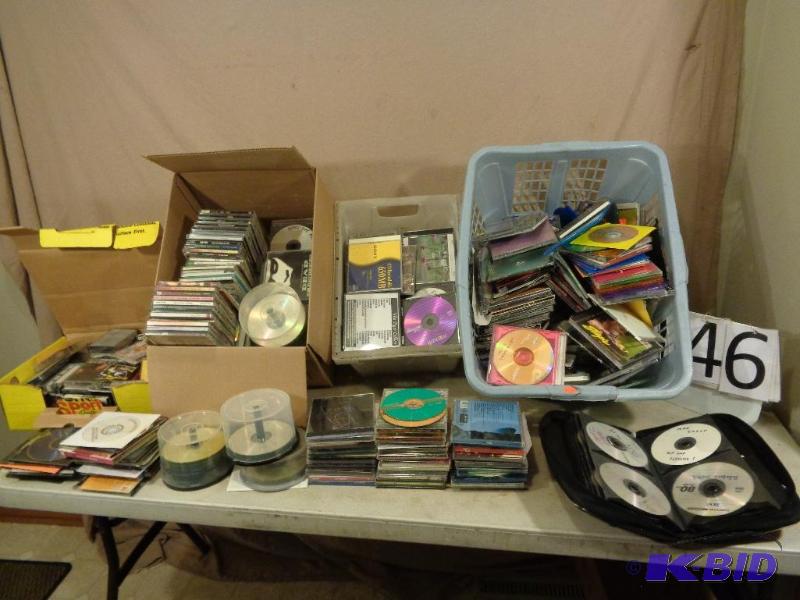 lot 146 image: Large Lot of CDs, Tapes, Blank CDs, and Mor...