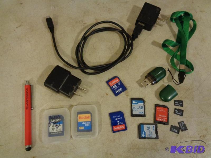 lot 148A image: Lot of Assorted Memory Cards, Mini USB Charge...