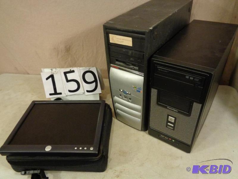 lot 159 image: 2 Desktop Computers and Dell Monitor. No cord...