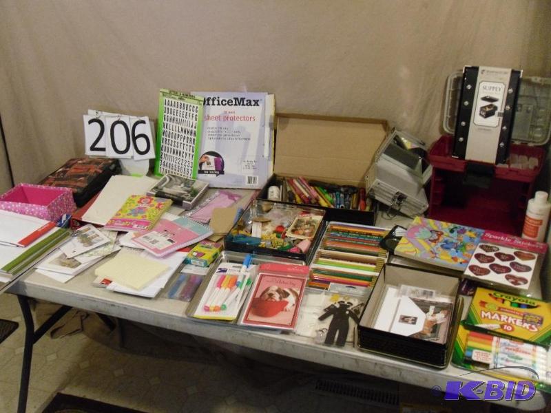 lot 206 image: Lot of Craft Items. Markers, Pencils, Colored...