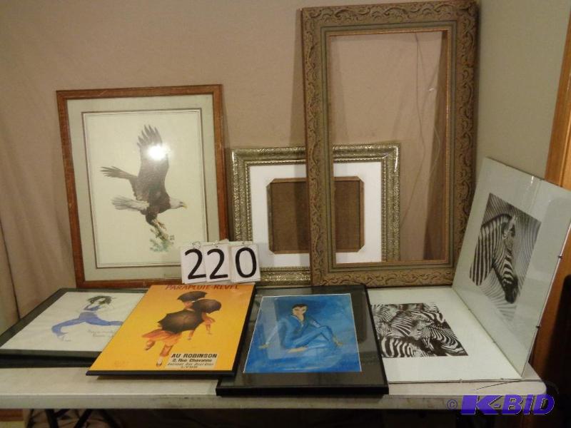 lot 220 image: Lot of Assorted Pictures and Picture Frames....