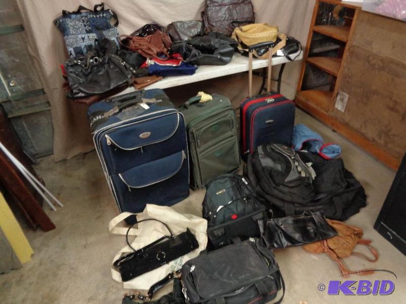 lot 232 image: LARGE Lot of Assorted Bags, Purses, Luggage, ...