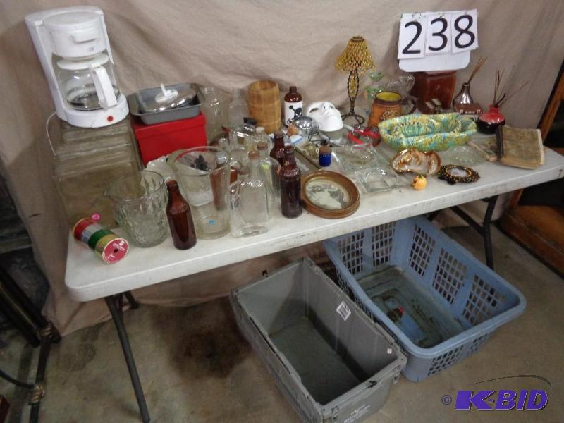 lot 238 image: Lot of Assorted Household Items. Glass Blocks...