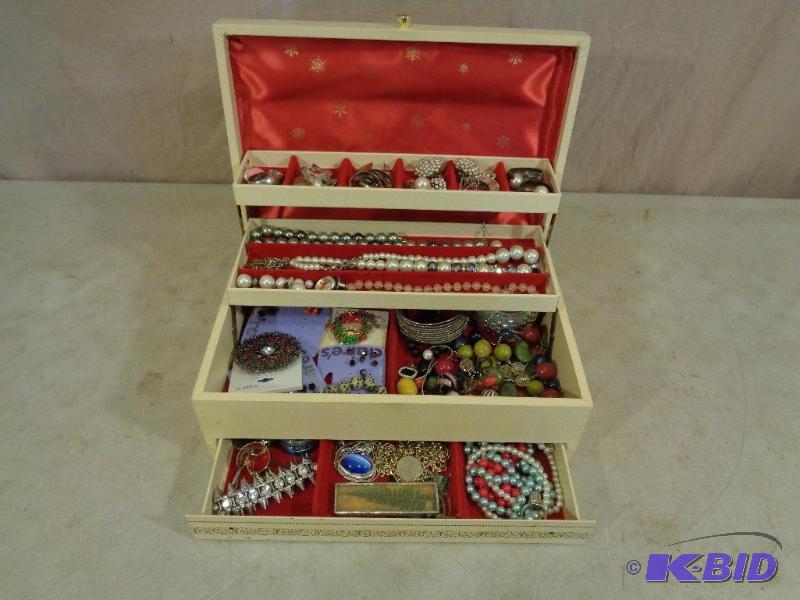 lot 2D image: Jewelry Box FULL of Assorted Jewelry. Some ma...