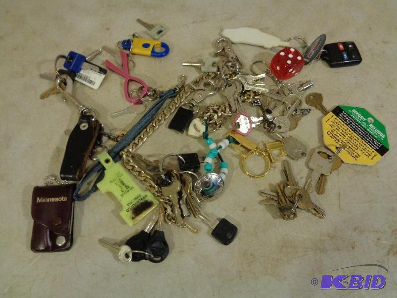 lot 2F image: Large Lot of Assorted Keys and Key Chains.&nb...