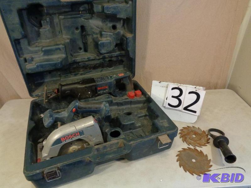 lot 32 image: Bosch 24 Volt Cordless Sawzall&nbspand a 6.5...