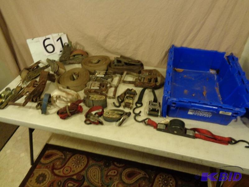 lot 61 image: Lot of Ratchet Straps, Ratchets, and More. Co...