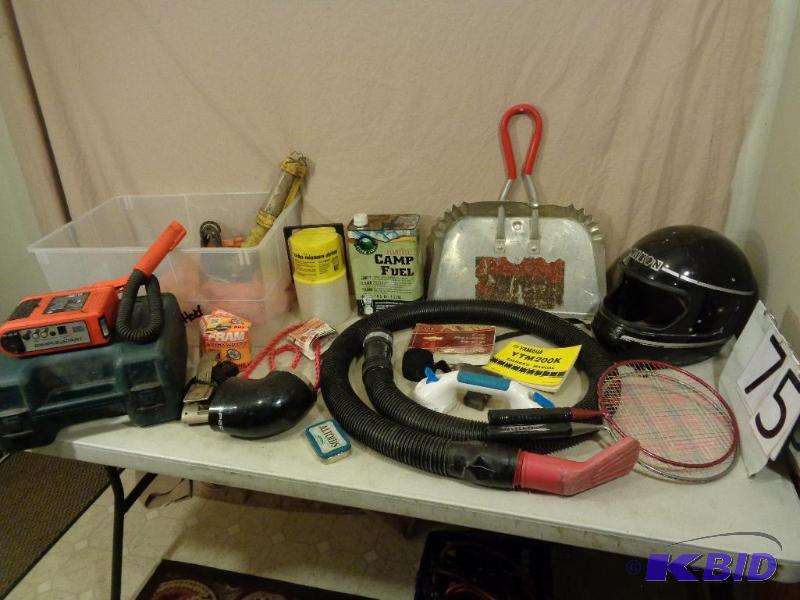 lot 75 image: Partial Full Camp Fuel, Minnow Bucket, Marine...