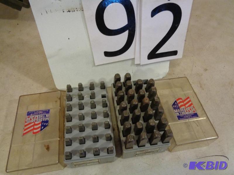 lot 92 image: Lot of 2 Steel Letter Stamp Sets. Both made b...