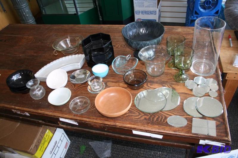Assorted colored ceramic and glass