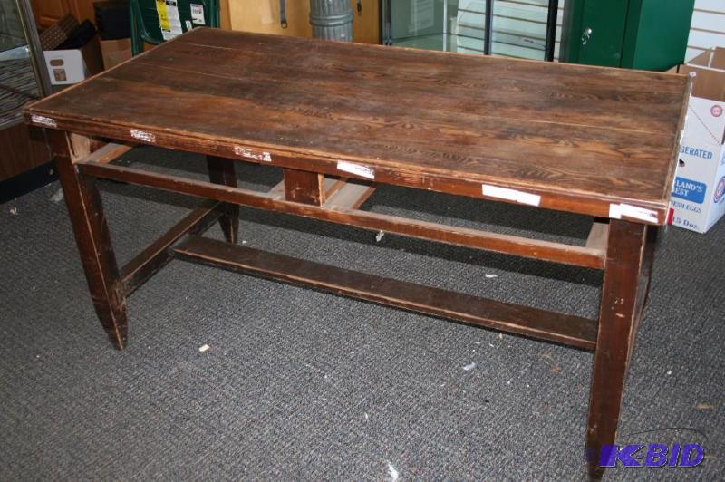 Antique Wood Library Desk