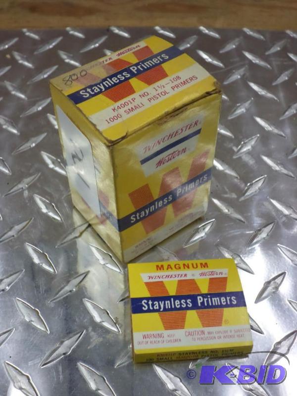 lot 100 image: Box Of Winchester Staynless Primers, K4001P N...