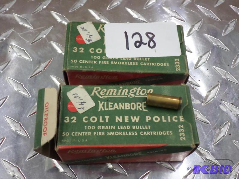 lot 128 image: (2) Boxes Of Empty Remington .32-Colt New Pol...
