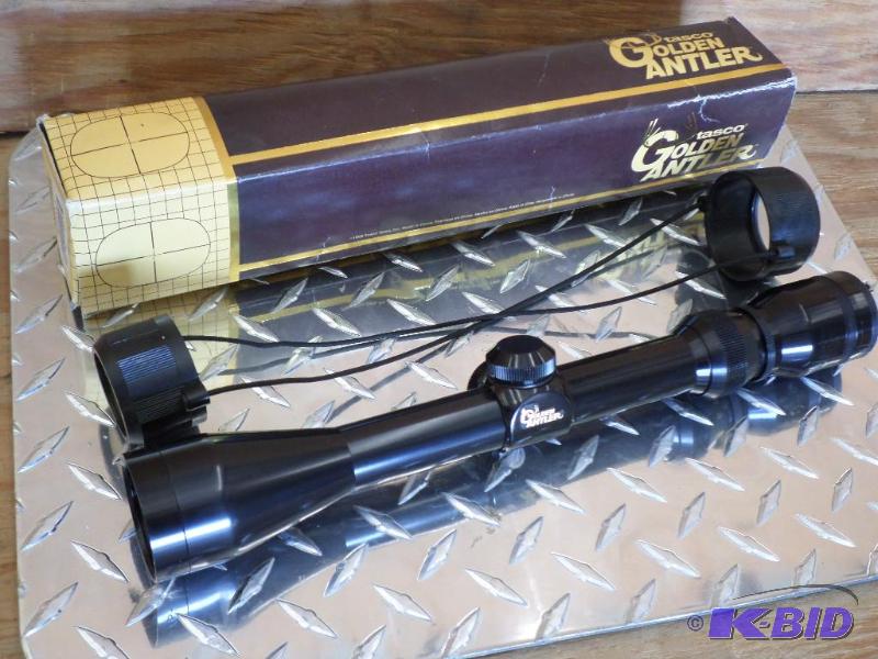 lot 2 image: New Tasco Golden Antler 3x-9x-32mm Rifle Scop...