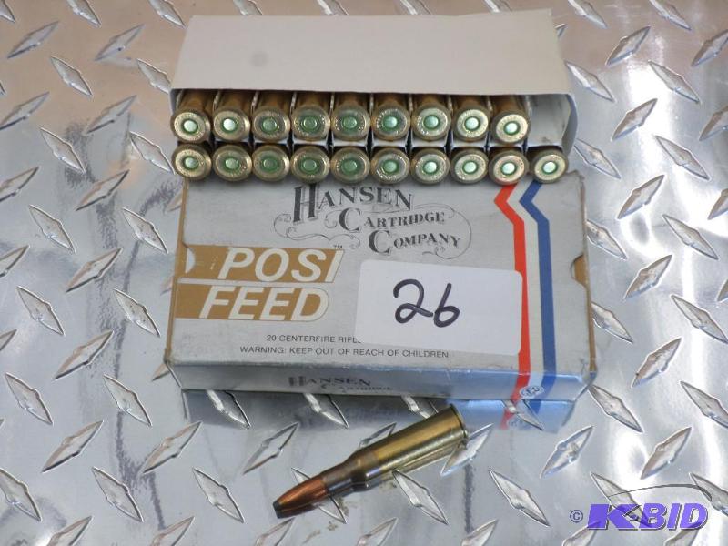 lot 26 image: (20) Rounds Hansen 7.62x54R 180gr Soft Point...