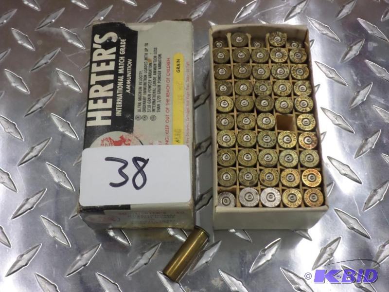 lot 38 image: (50) Herters .357-Magnum Pistol Casings...