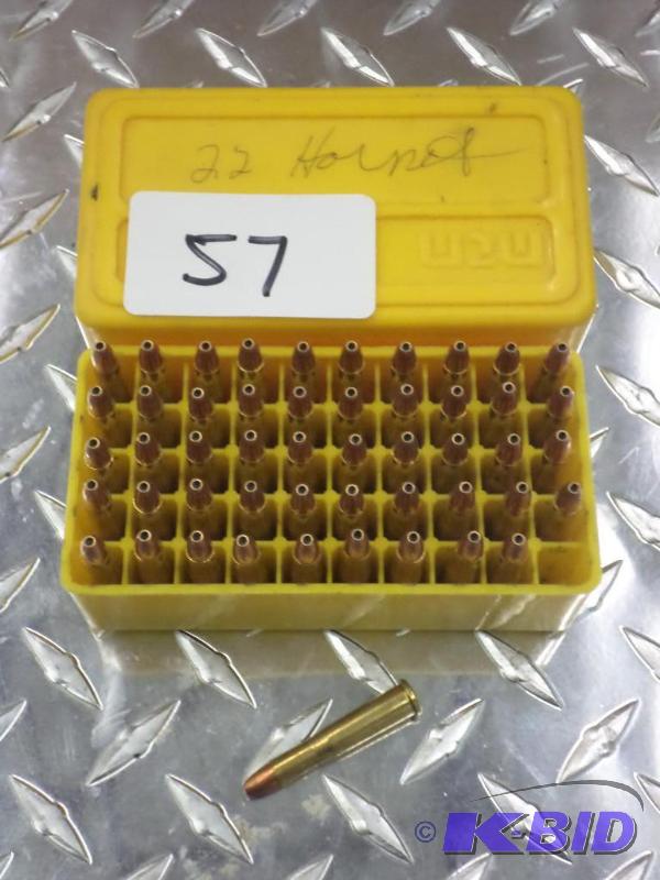 lot 57 image: (50) Rounds .22-Hornet Hollow Point...