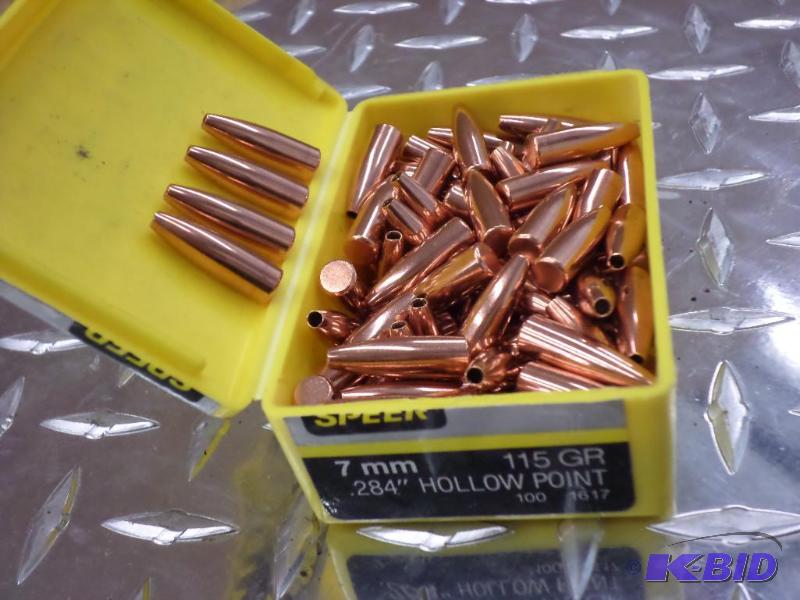 lot 82 image: Box Of Speer 7mm 115gr .284 Hollow Point Bull...