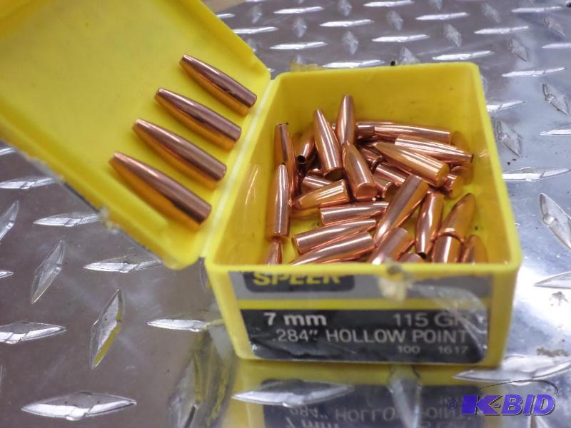 lot 83 image: Box Of Speer 7mm 115gr .284 Hollow Point Bull...
