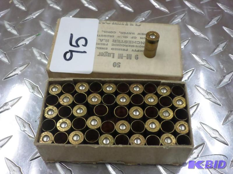 lot 95 image: (50) 9mm Luger Empty Primed Shell Cases...